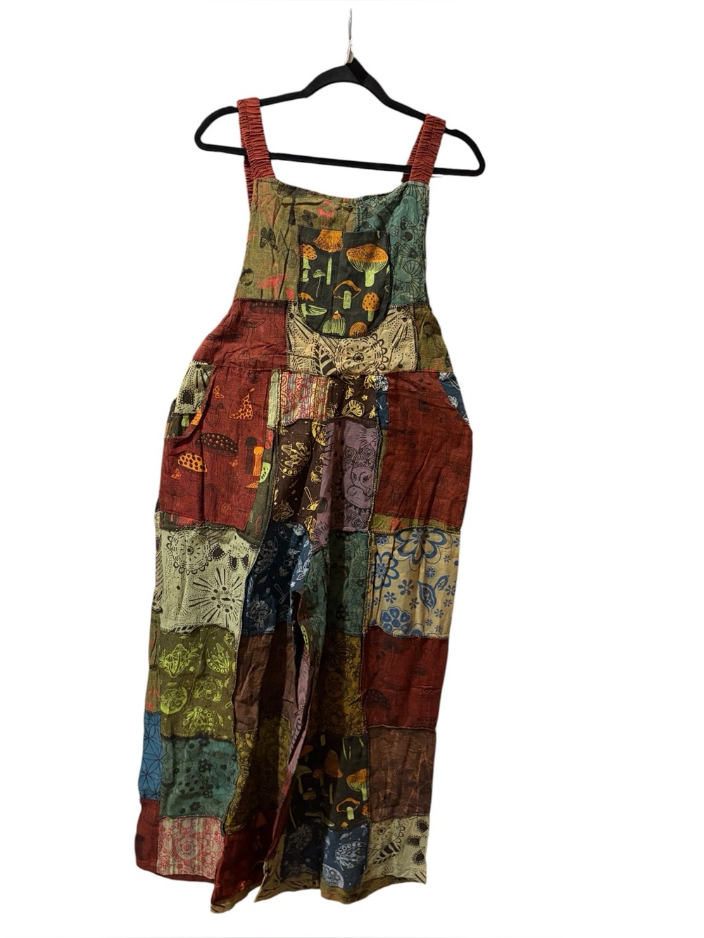 #8 NWT 100% cotton patchwork overalls